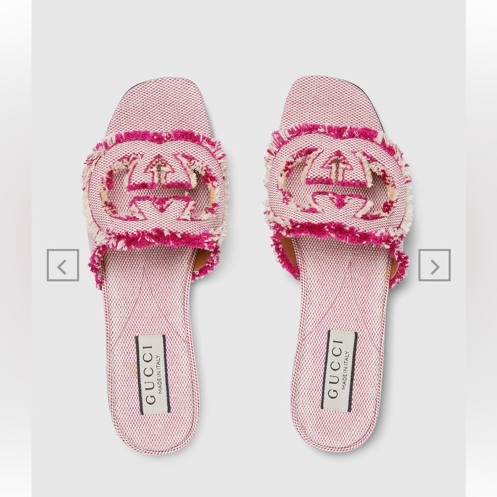 WOMEN'S INTERLOCKING G SLIDE SANDAL SIZE 37.5